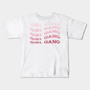 Girl Gang Pink Wavy Ombre Sans Serif Kids T-Shirt